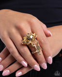 Rose Period - Gold Ring - Paparazzi Accessories Ring Bedazzle Me Pretty Mobile Fashion Boutique