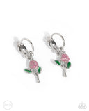 Rose Routine - Pink Clip-On Earrings - Paparazzi Accessories Clip-On Bedazzle Me Pretty Mobile Fashion Boutique