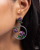 ROSE to You - Purple Post Earrings - Paparazzi Accessories Post Earrings Bedazzle Me Pretty Mobile Fashion Boutique