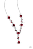 ROSE Without Saying... - Red Necklace - Paparazzi Accessories Necklace Bedazzle Me Pretty Mobile Fashion Boutique