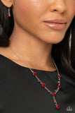 ROSE Without Saying... - Red Necklace - Paparazzi Accessories Necklace Bedazzle Me Pretty Mobile Fashion Boutique