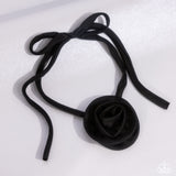 Rosette Reality - Black Choker Necklace - Paparazzi Accessories Necklace Bedazzle Me Pretty Mobile Fashion Boutique