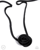 Rosette Reality - Black Choker Necklace - Paparazzi Accessories Necklace Bedazzle Me Pretty Mobile Fashion Boutique