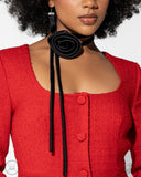 Rosette Reality - Black Choker Necklace - Paparazzi Accessories Necklace Bedazzle Me Pretty Mobile Fashion Boutique