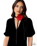 Rosette Reality - Red Necklace - Paparazzi Accessories Necklace Bedazzle Me Pretty Mobile Fashion Boutique