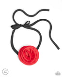 Rosette Reality - Red Necklace - Paparazzi Accessories Necklace Bedazzle Me Pretty Mobile Fashion Boutique