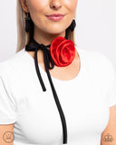 Rosette Reality - Red Necklace - Paparazzi Accessories Necklace Bedazzle Me Pretty Mobile Fashion Boutique