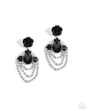 Rosy Rave - Black Post Earrings - Paparazzi Accessories Post Earrings Bedazzle Me Pretty Mobile Fashion Boutique