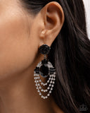 Rosy Rave - Black Post Earrings - Paparazzi Accessories Post Earrings Bedazzle Me Pretty Mobile Fashion Boutique