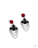 Rosy Rave - Red Post Earrings - Paparazzi Accessories Post Earrings Bedazzle Me Pretty Mobile Fashion Boutique