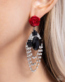 Rosy Rave - Red Post Earrings - Paparazzi Accessories Post Earrings Bedazzle Me Pretty Mobile Fashion Boutique