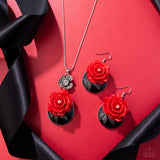 Rosy Reception - Red Complete Look  - Paparazzi Accessories Bedazzle Me Pretty Mobile Fashion Boutique