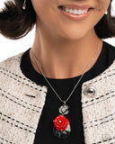 Rosy Reception - Red Complete Look  - Paparazzi Accessories Bedazzle Me Pretty Mobile Fashion Boutique