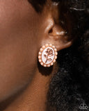 Rosy Relic - Copper Post Earrings - Paparazzi Accessories Post Earrings Bedazzle Me Pretty Mobile Fashion Boutique