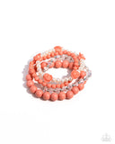 Rosy Retrospection - Orange Bracelet - Paparazzi Accessories Bracelet Bedazzle Me Pretty Mobile Fashion Boutique