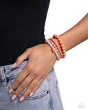 Rosy Retrospection - Orange Bracelet - Paparazzi Accessories Bracelet Bedazzle Me Pretty Mobile Fashion Boutique