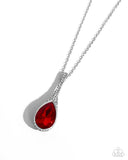 Rosy Revival - Red Necklace - Paparazzi Accessories Necklace Bedazzle Me Pretty Mobile Fashion Boutique