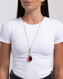 Rosy Revival - Red Necklace - Paparazzi Accessories Necklace Bedazzle Me Pretty Mobile Fashion Boutique