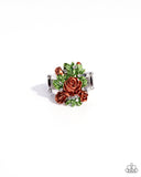 Rosy Route - Orange Ring - Paparazzi Accessories Ring Bedazzle Me Pretty Mobile Fashion Boutique