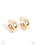 Round Reputation - Gold Clip-On Earrings - Paparazzi Accessories Clip-On Bedazzle Me Pretty Mobile Fashion Boutique