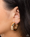 Round Reputation - Gold Clip-On Earrings - Paparazzi Accessories Clip-On Bedazzle Me Pretty Mobile Fashion Boutique