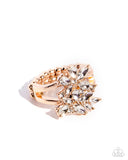 Roundabout Refinement - Gold Ring - Paparazzi Accessories Ring Bedazzle Me Pretty Mobile Fashion Boutique
