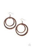 Rounded Out - Copper Earrings - Paparazzi Accessories Earrings Bedazzle Me Pretty Mobile Fashion Boutique