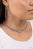 Rows of Romance - White Necklace - Paparazzi Accessories Necklace Bedazzle Me Pretty Mobile Fashion Boutique