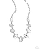 Royal Ready - White Necklace - Paparazzi Accessories Necklace Bedazzle Me Pretty Mobile Fashion Boutique