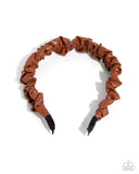Ruffled Rebel - Brown Headband - Paparazzi Accessories Bedazzle Me Pretty Mobile Fashion Boutique