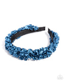 Ruffled Recruit - Blue Headband - Paparazzi Accessories Bedazzle Me Pretty Mobile Fashion Boutique