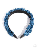 Ruffled Recruit - Blue Headband - Paparazzi Accessories Bedazzle Me Pretty Mobile Fashion Boutique