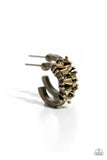 Rugged Rockstar - Brass Earrings - Paparazzi Accessories Earrings Bedazzle Me Pretty Mobile Fashion Boutique