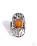Runway Reveal - Orange Ring - Paparazzi Accessories Ring Bedazzle Me Pretty Mobile Fashion Boutique