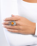 Runway Reveal - Orange Ring - Paparazzi Accessories Ring Bedazzle Me Pretty Mobile Fashion Boutique