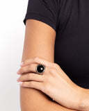 Rural Route - Black Ring - Paparazzi Accessories Ring Bedazzle Me Pretty Mobile Fashion Boutique