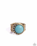 Rural Route - Brass Ring - Paparazzi Accessories Ring Bedazzle Me Pretty Mobile Fashion Boutique