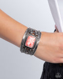 Rustic Reaction - Red Bracelet - Paparazzi Accessories Bracelet Bedazzle Me Pretty Mobile Fashion Boutique