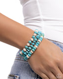 Rustic Residence - Blue Bracelet - Paparazzi Accessories Bracelet Bedazzle Me Pretty Mobile Fashion Boutique