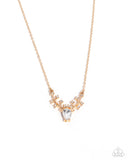 Sacred Stag - Gold Necklace - Paparazzi Accessories Necklace Bedazzle Me Pretty Mobile Fashion Boutique