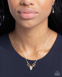 Sacred Stag - Gold Necklace - Paparazzi Accessories Necklace Bedazzle Me Pretty Mobile Fashion Boutique