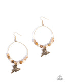 Saddle Showcase - Brown Earrings - Paparazzi Accessories Earrings Bedazzle Me Pretty Mobile Fashion Boutique