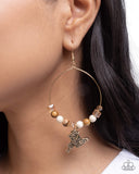 Saddle Showcase - Brown Earrings - Paparazzi Accessories Earrings Bedazzle Me Pretty Mobile Fashion Boutique