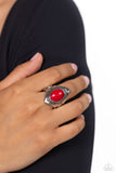 Safari Sightseer - Red Ring - Paparazzi Accessories Ring Bedazzle Me Pretty Mobile Fashion Boutique