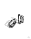 Safety Pin Secret - Black Earrings - Paparazzi Accessories Earrings Bedazzle Me Pretty Mobile Fashion Boutique