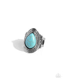 Saguaro Scene - Blue Ring - Paparazzi Accessories Ring Bedazzle Me Pretty Mobile Fashion Boutique