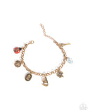 Sailing Through Life - Gold Bracelet - Paparazzi Accessories Bracelet Bedazzle Me Pretty Mobile Fashion Boutique