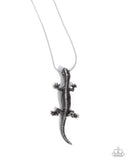 Salamander Statement - Black Necklace - Paparazzi Accessories Necklace Bedazzle Me Pretty Mobile Fashion Boutique