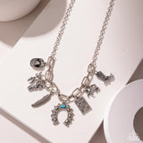 Saloon Girl - Blue Necklace - Paparazzi Accessories Necklace FS-Bedazzle Me Pretty Mobile Fashion Boutique