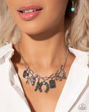 Saloon Girl - Blue Necklace - Paparazzi Accessories Necklace FS-Bedazzle Me Pretty Mobile Fashion Boutique